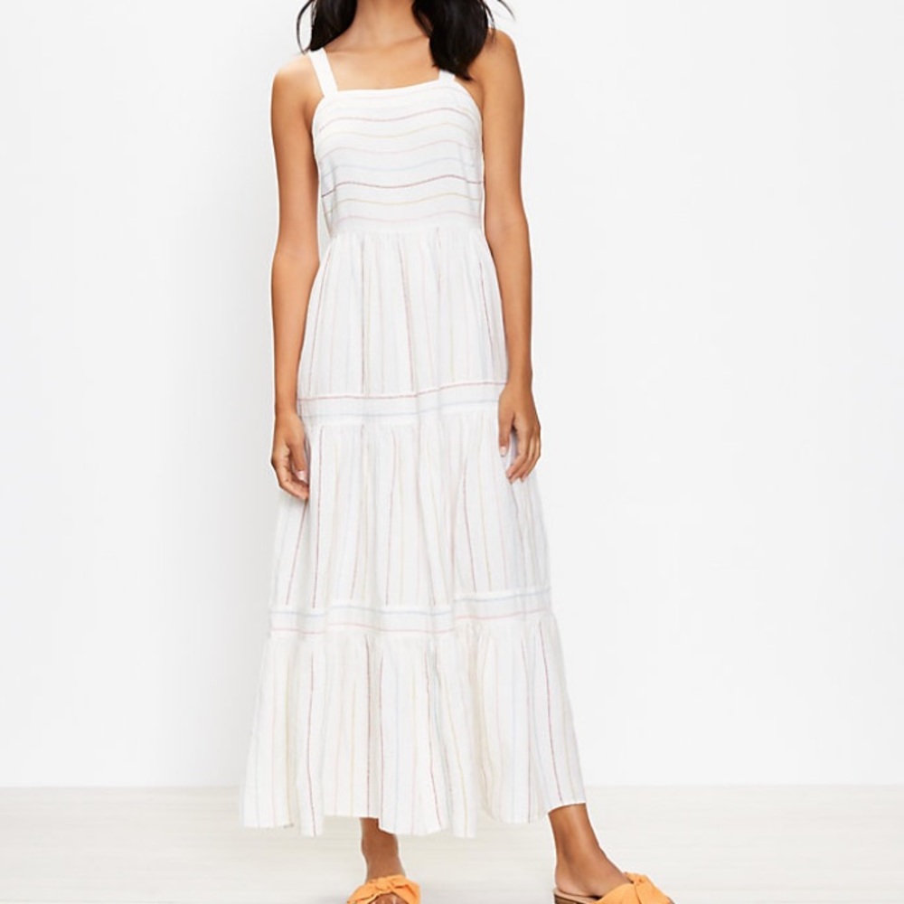 LOFT rainbow stripe sundress